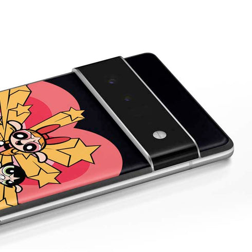 Cartoon Network Powerpuff Girls Gold Stars Google Pixel 6 Pro Skin